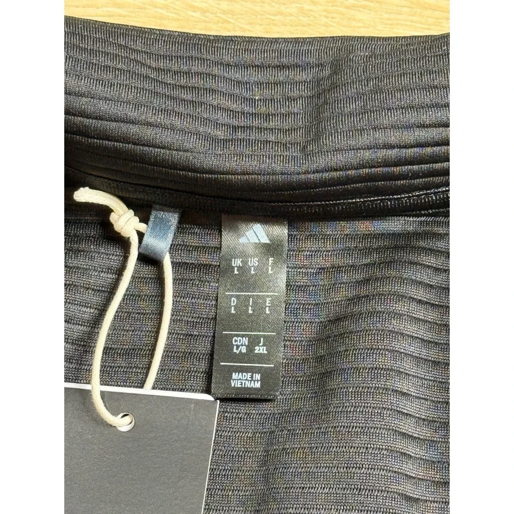 NWT Mens Adidas golf long sleeve ribbed sweatshirt 1/4 quarter zip black L $75